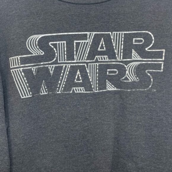 Star Wars Gray Crewneck Sweatshirt With Silver Logo Print Size XL - Picture 4 of 7